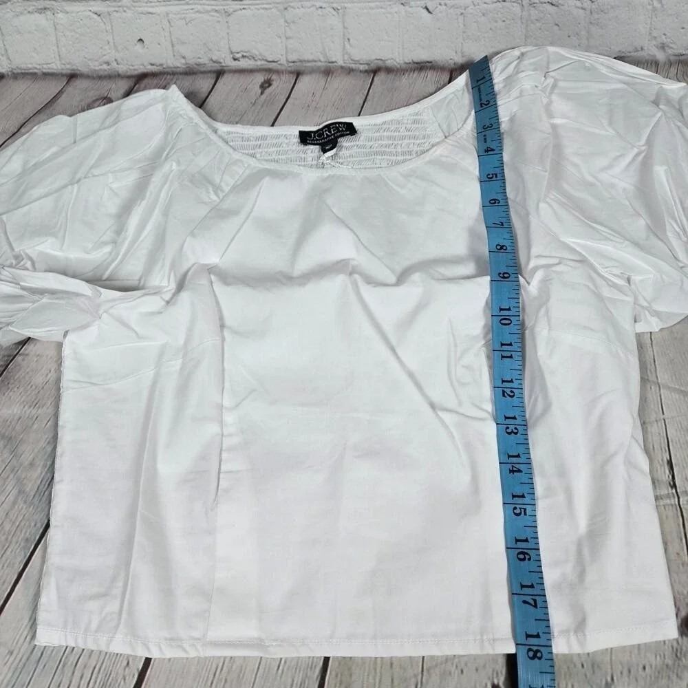 J.‎ Crew Fitted puff-sleeve top in White 8 NWT